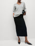 Marks & Spencer "Pinstriped Split Back Maxi Column Skirt"